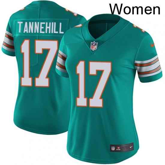 Womens Nike Miami Dolphins 17 Ryan Tannehill Elite Aqua Green Alternate NFL Jersey